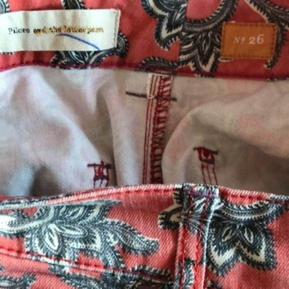 Anthro Pilcro Paisley Pattern Denim Pencil Skirt - Picture 7 of 8